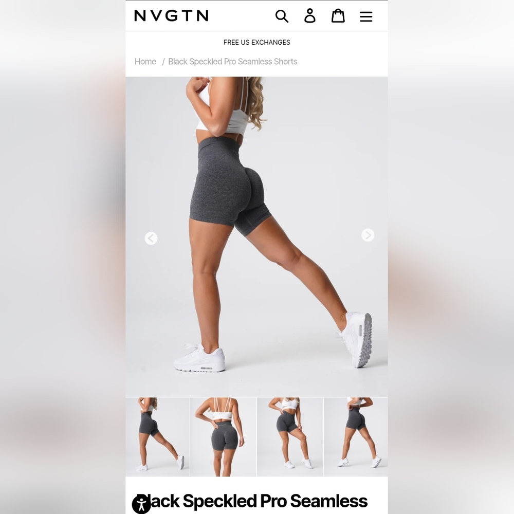 NVGTN black speckled pro seamless shorts XS